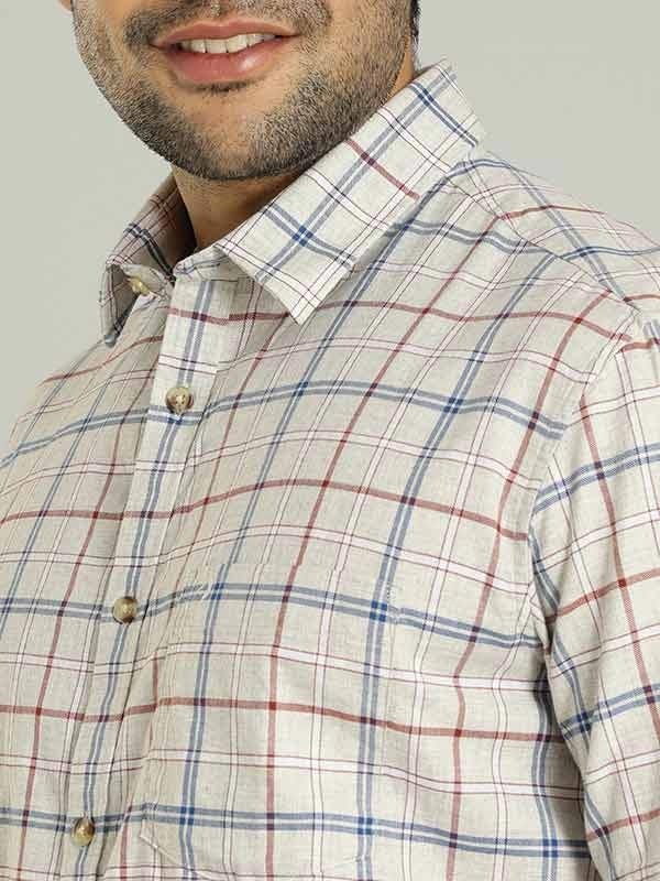 Indian Terrain Men Checkered Grey Shirt